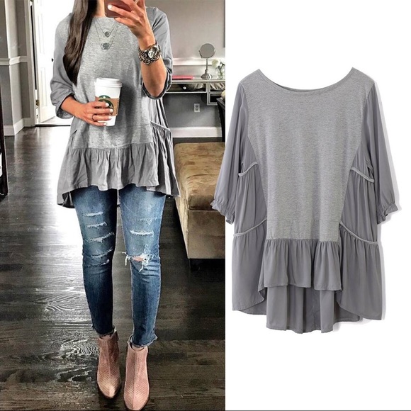 Tops - Gray blouse